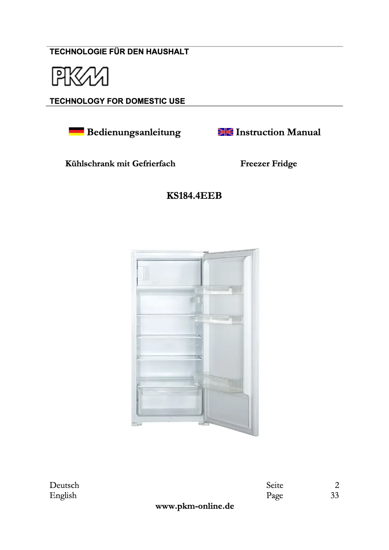 Image de la première page du manuel de l'appareil KS184.4EEB