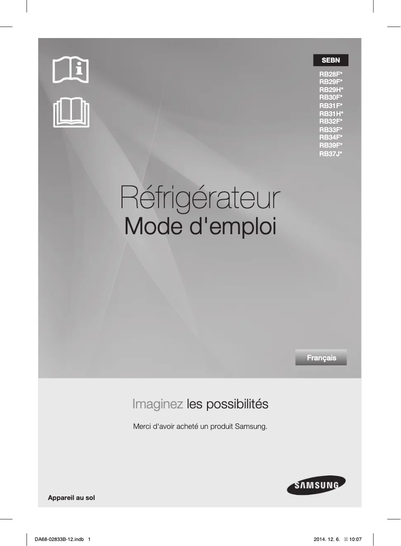 Page n°1 - Manuel utilisateur Samsung RB37J5005B1