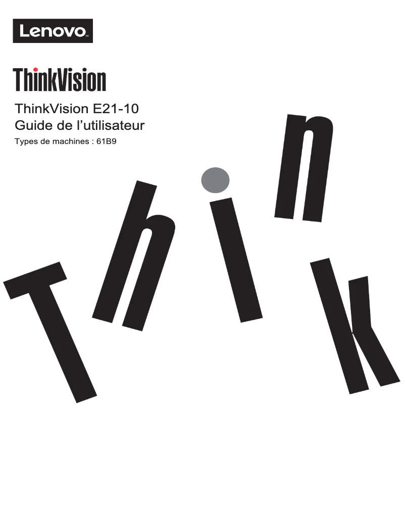 Image de la première page du manuel de l'appareil ThinkVision E21-10