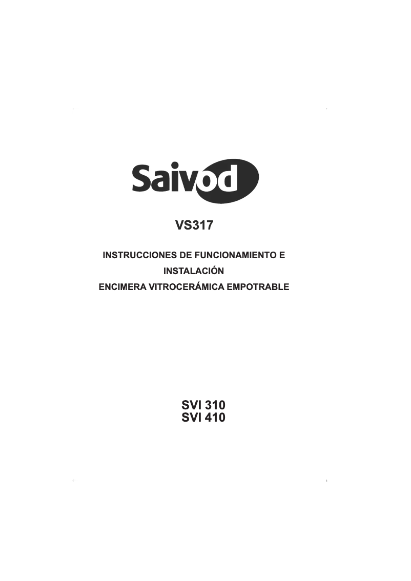 Page 1 de la notice Manuel utilisateur Saivod VS317