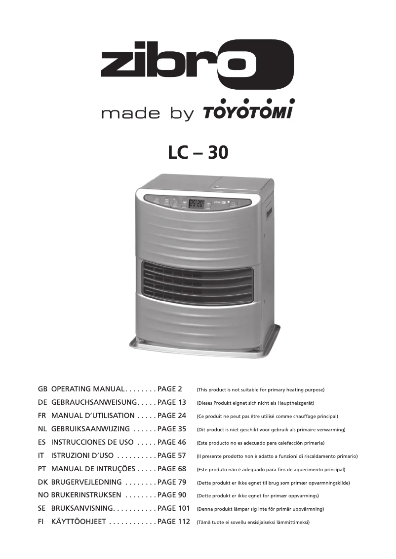 Page 1 de la notice Manuel utilisateur Zibro LC 30