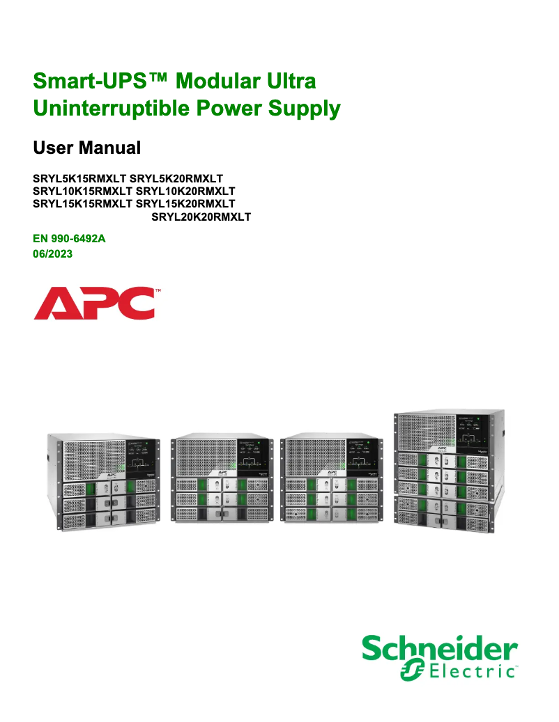 Página 1 del manual Manual de usuario APC Smart-UPS Modular Ultra SRYL10K20RMXLT