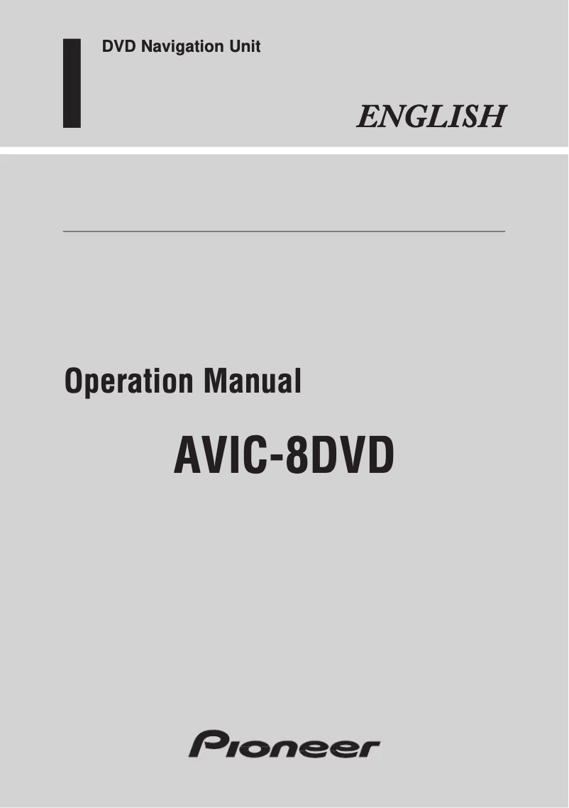 Image de la première page du manuel de l'appareil AVIC-8DVD
