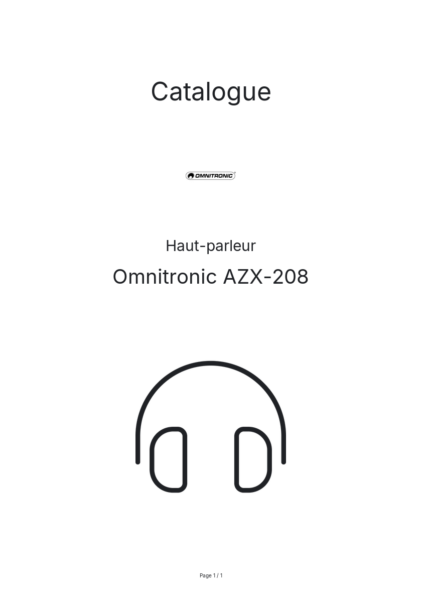 Page n°1 - Catalogue Omnitronic AZX-208