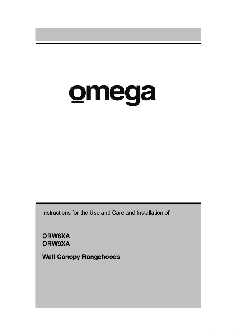 Page 1 of the manual User Manual Omega ORW9XA