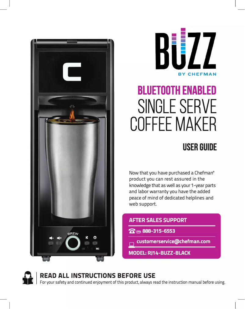 Page 1 de la notice Manuel utilisateur Chefman Buzz