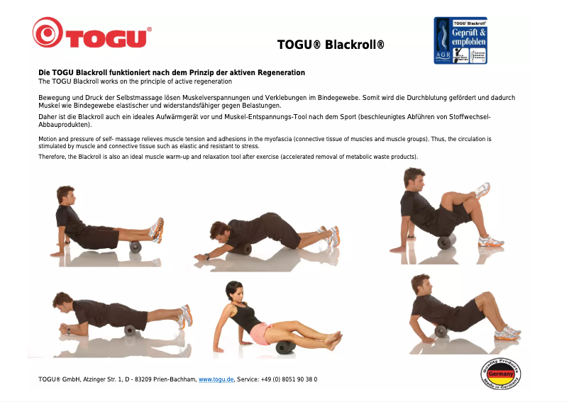 Page 1 de la notice Manuel utilisateur TOGU Blackroll