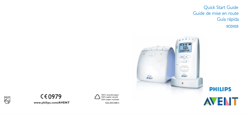 Page 1 de la notice Guide de démarrage rapide Philips AVENT SCD525