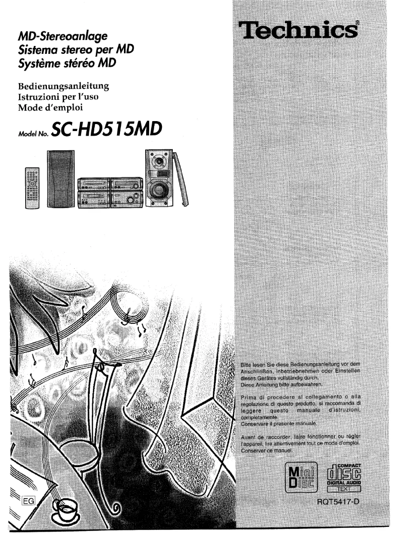 Page 1 de la notice Manuel utilisateur Panasonic SC-HD515MD