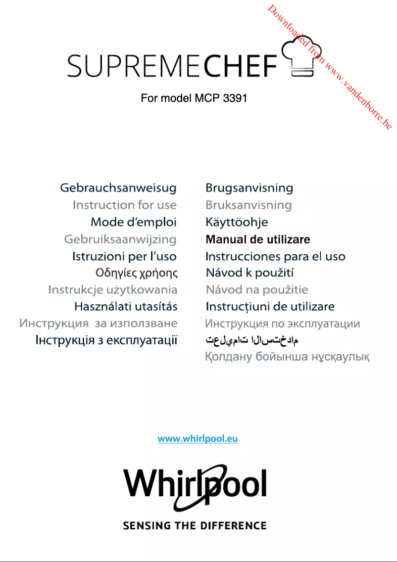 Imagen de la primera página del manual del dispositivo Supreme Chef MWP 3391