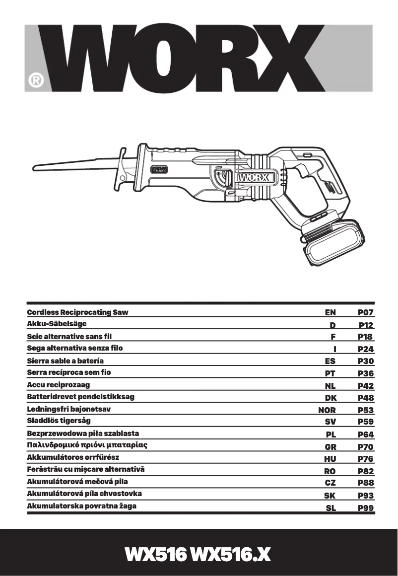 Page n°1 - Manuel utilisateur Worx WX516