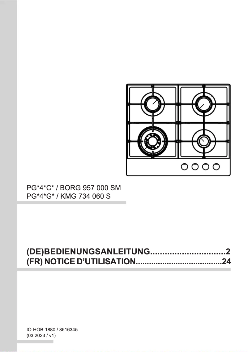 Page 1 de la notice Manuel utilisateur Amica KMG 734 060 S