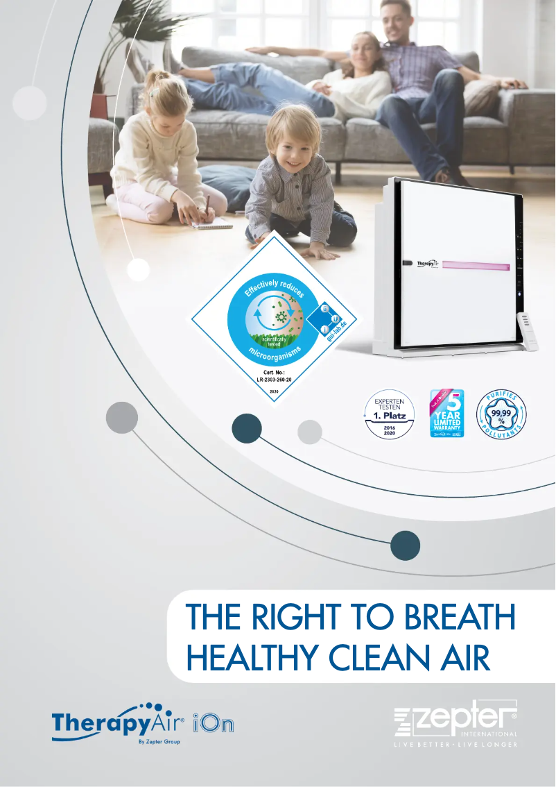 Image de la première page du manuel de l'appareil Therapy Air ION PWC-570