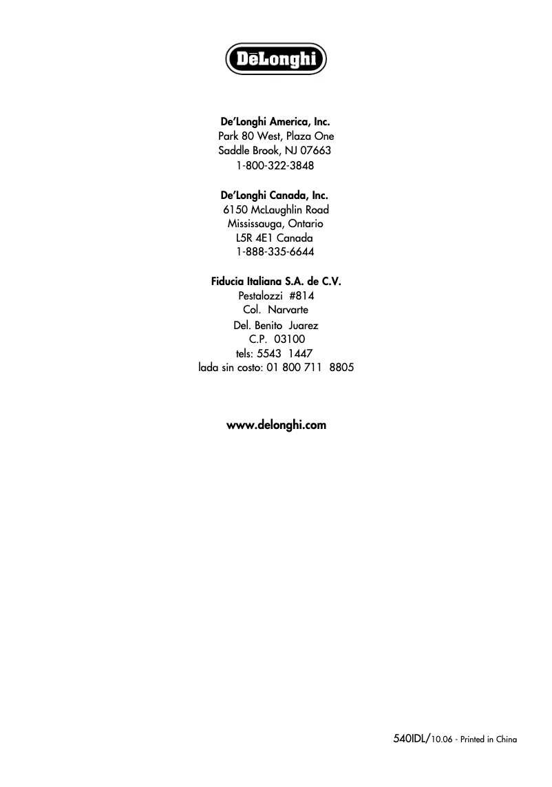 Page 1 de la notice Manuel utilisateur DeLonghi DC312T