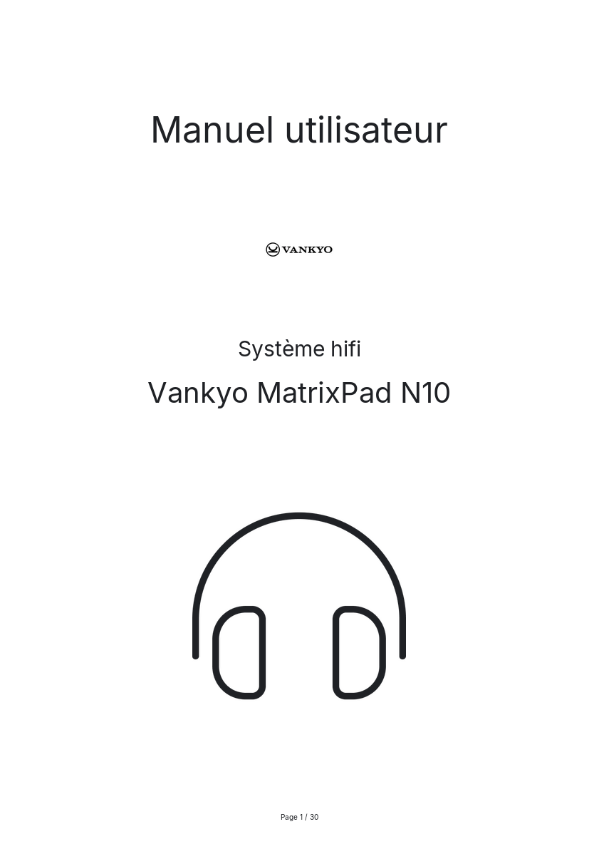 Image de la première page du manuel de l'appareil MatrixPad N10