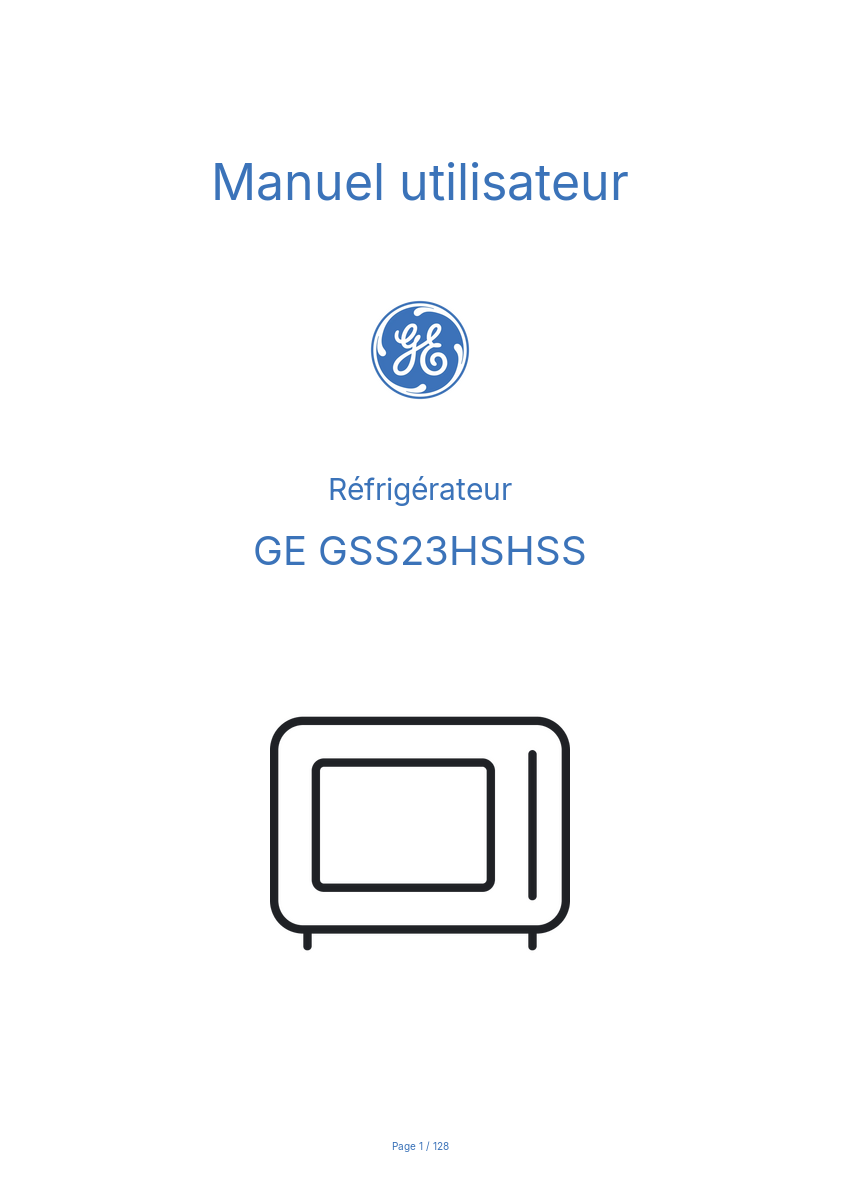 Image de la première page du manuel de l'appareil GSS23HSHSS