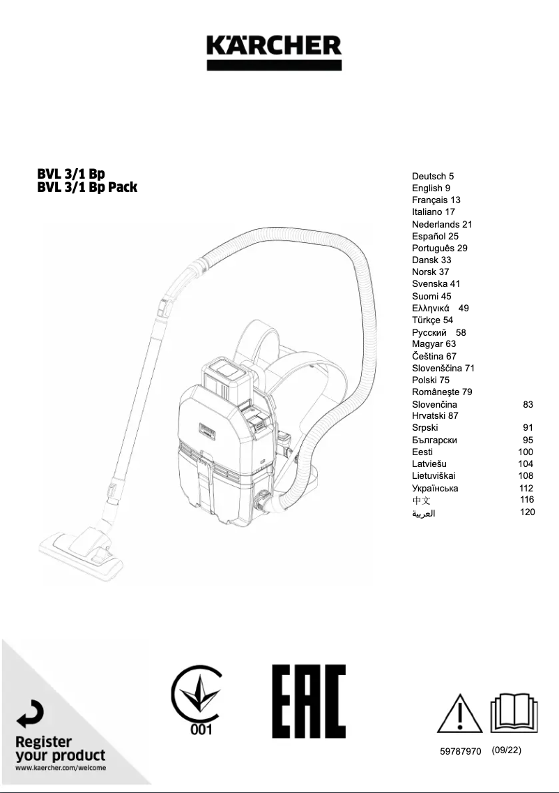 Image de la première page du manuel de l'appareil BVL 3/1 Bp