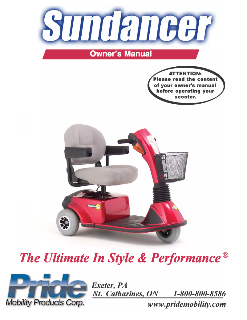 Image de la première page du manuel de l'appareil Sundancer