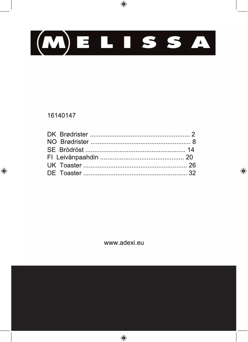 Page 1 de la notice Manuel utilisateur Melissa 16140147