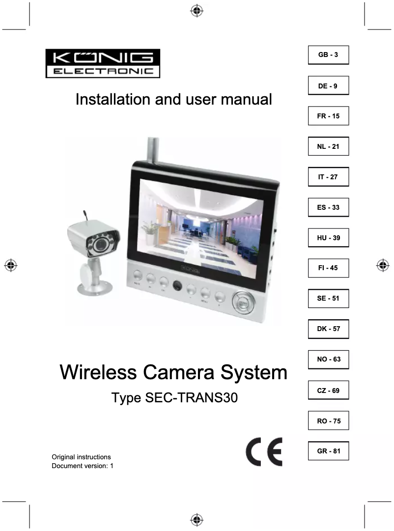 Página 1 del manual Manual de usuario Konig SEC-TRANS30