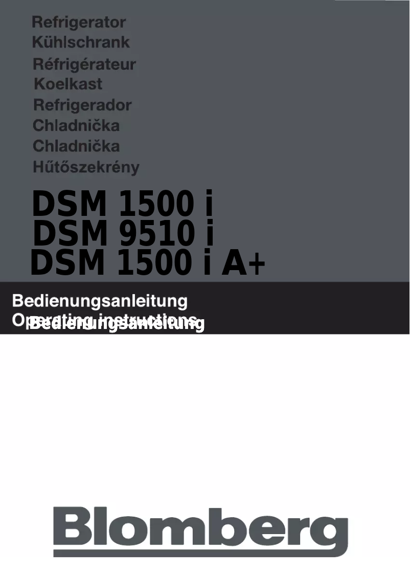 Page n°1 - Manuel utilisateur Blomberg DSM 1500 I A