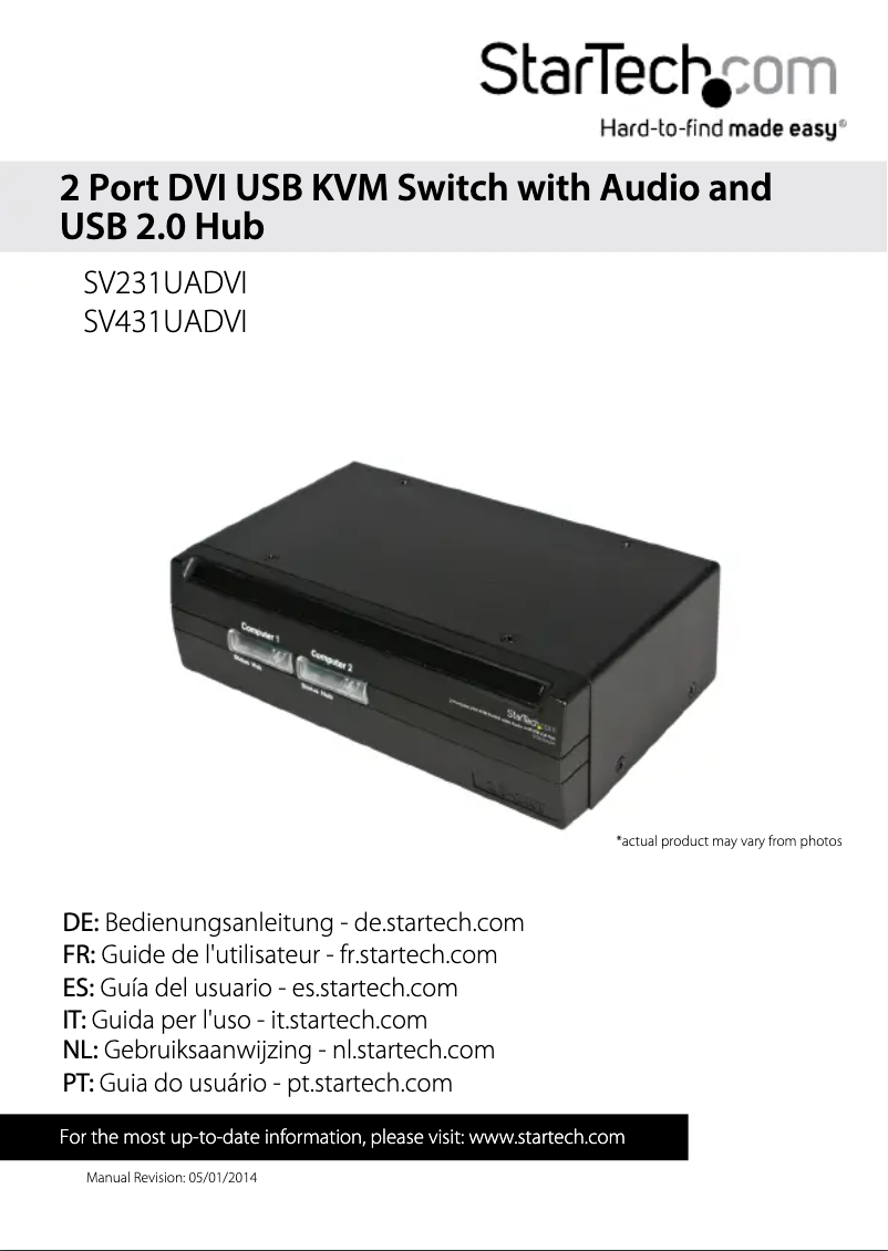 Page n°1 - Manuel utilisateur StarTech.com SV231UADVI