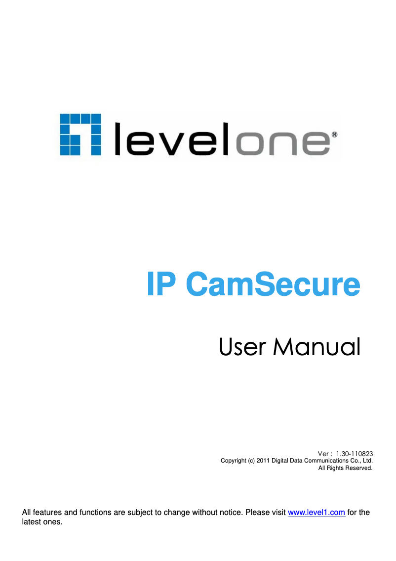 Page n°1 - Manuel utilisateur LevelOne FCS-9900-CH