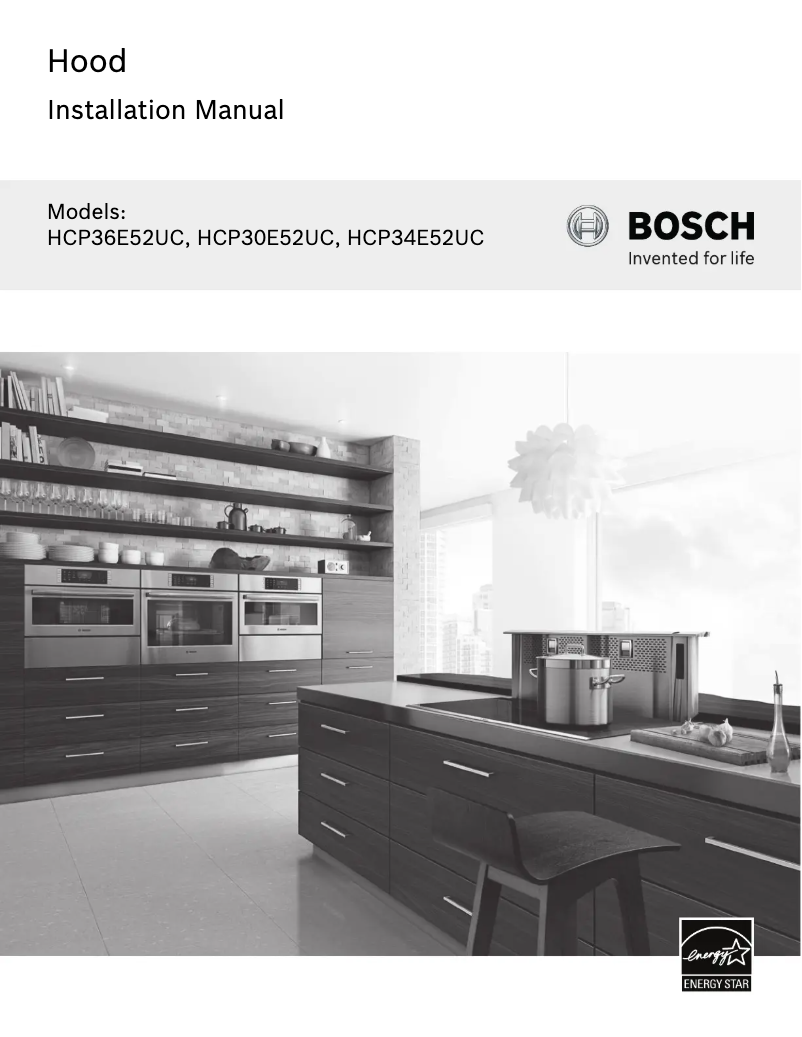 Page 1 de la notice Guide d'installation Bosch HCP36E52UC
