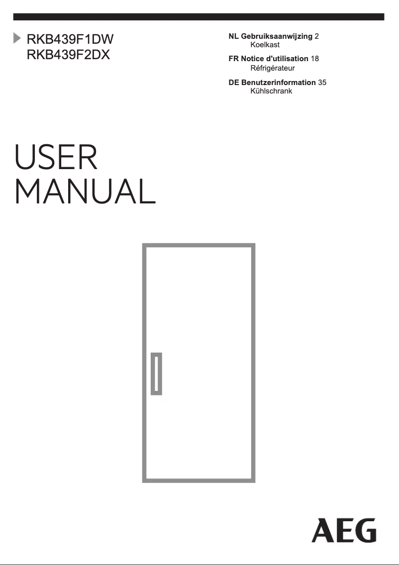 Page n°1 - Manuel utilisateur AEG RKB439F2DX