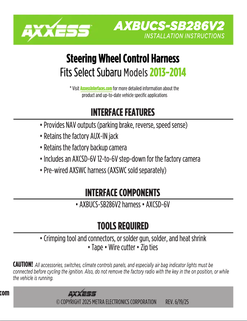 Page 1 de la notice Manuel utilisateur AXESS AXBUCS-SB286V2