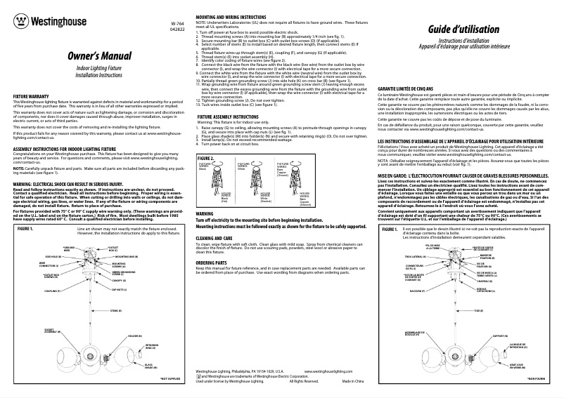 Página 1 del manual Manual de usuario Westinghouse Dorney 6128100