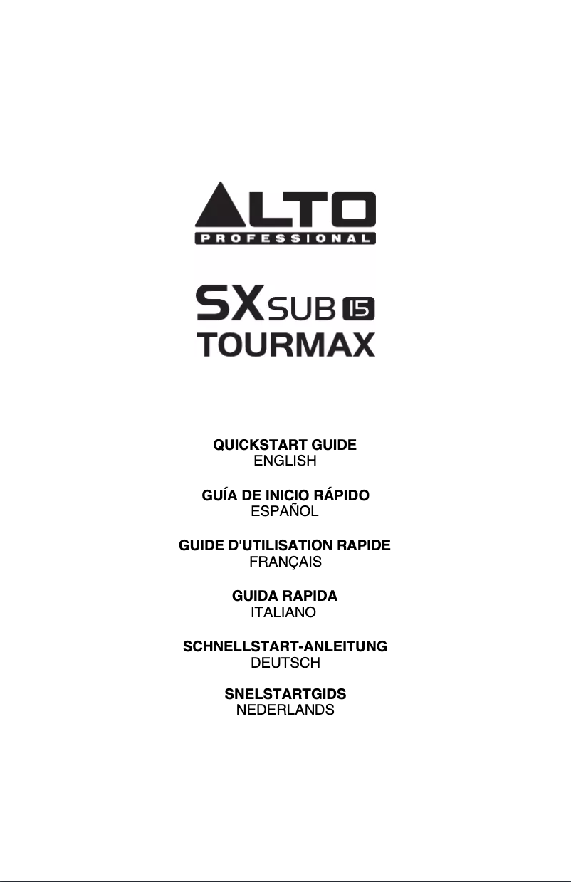Image de la première page du manuel de l'appareil Tourmax SX SUB 15