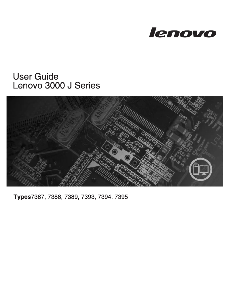 Page n°1 - Manuel utilisateur Lenovo 3000 J115