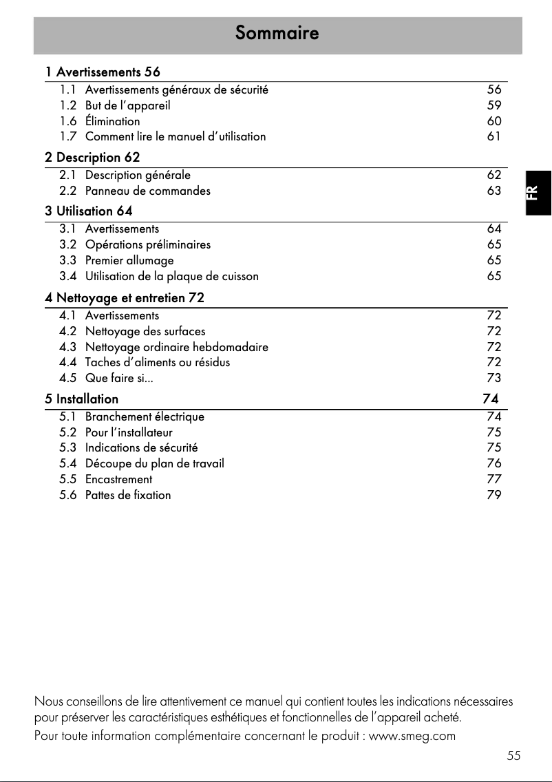 Page n°1 - Manuel utilisateur Smeg SI2641DP