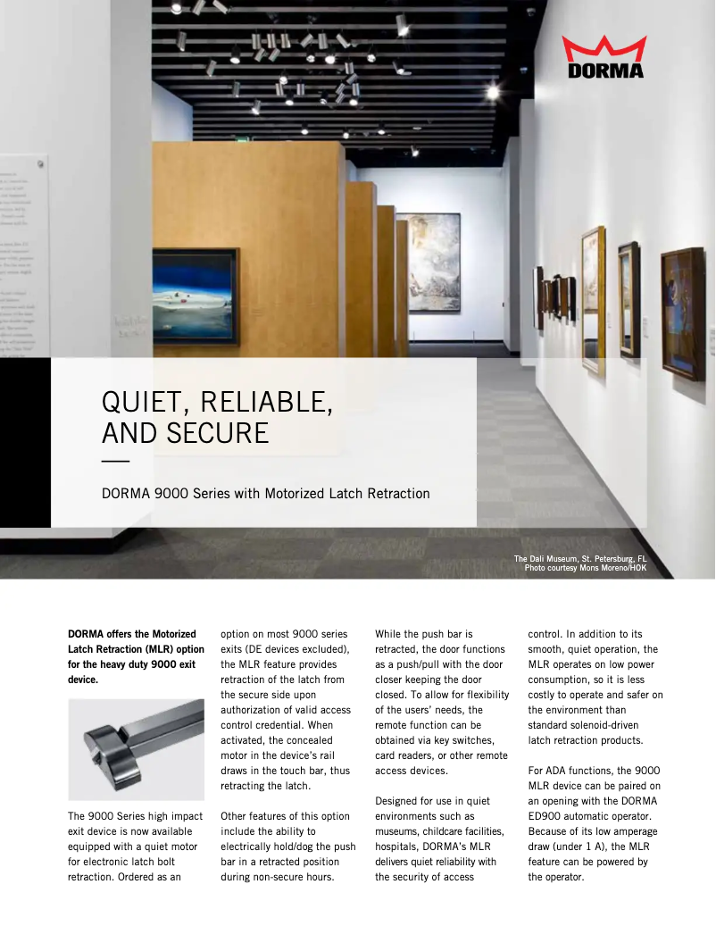 Page 1 de la notice Manuel utilisateur Dormakaba 9000 MLR