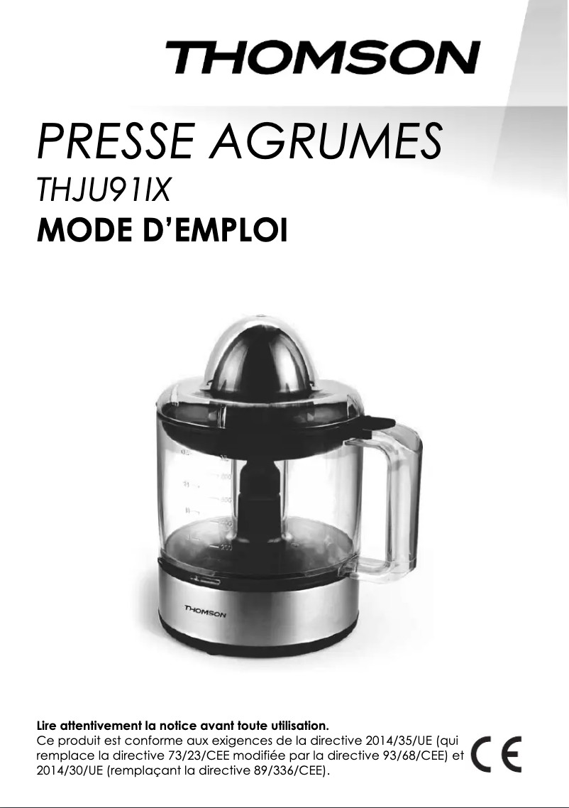 Image de la première page du manuel de l'appareil THJU91IX