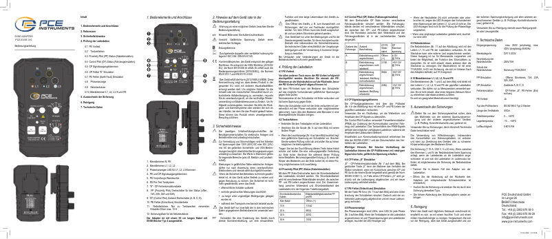 Page n°1 - Manuel utilisateur PCE Instruments PCE-EVSE 310