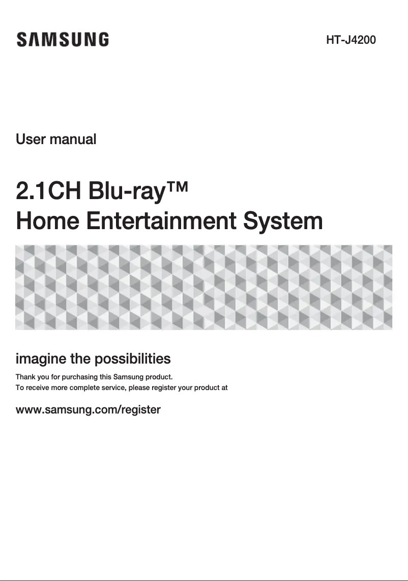 Page n°1 - Manuel utilisateur Samsung HT-J4200