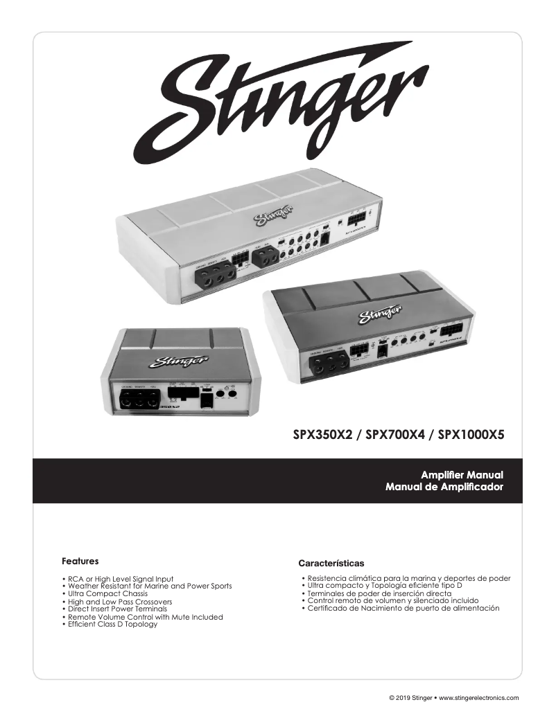 Page 1 de la notice Manuel utilisateur Stinger SPX350X2