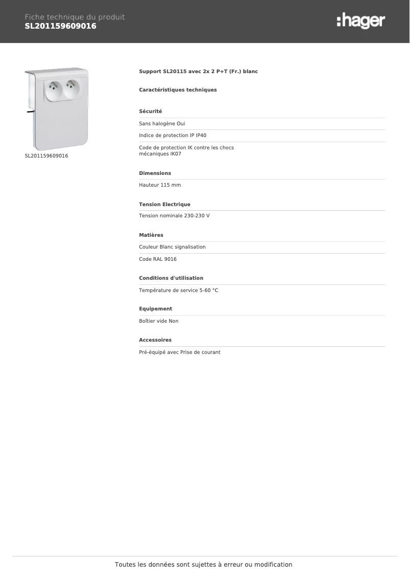 Image de la première page du manuel de l'appareil SL201159609016