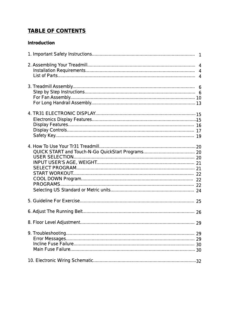 Image de la première page du manuel de l'appareil TR31