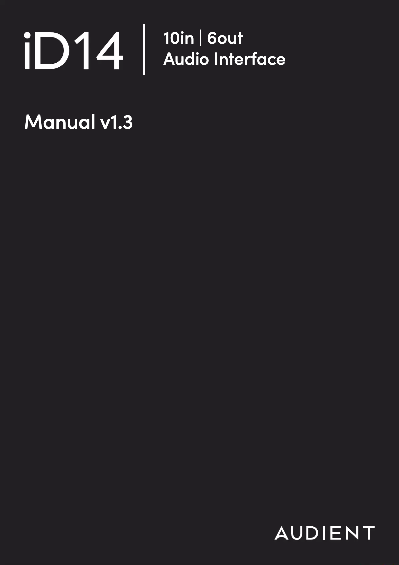 Page n°1 - Manuel utilisateur Audient iD14