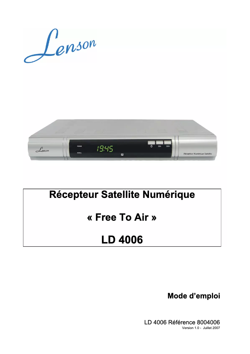 Página 1 del manual Manual de usuario Lenson LD 4006