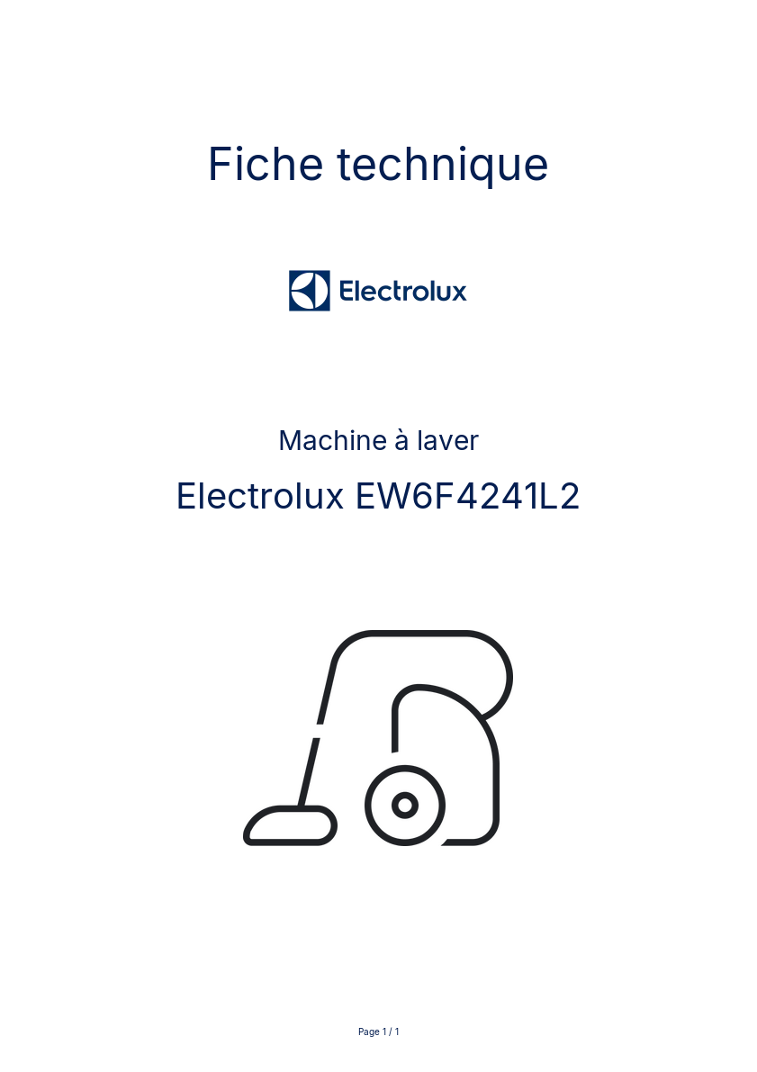 Image de la première page du manuel de l'appareil EW6F4241L2