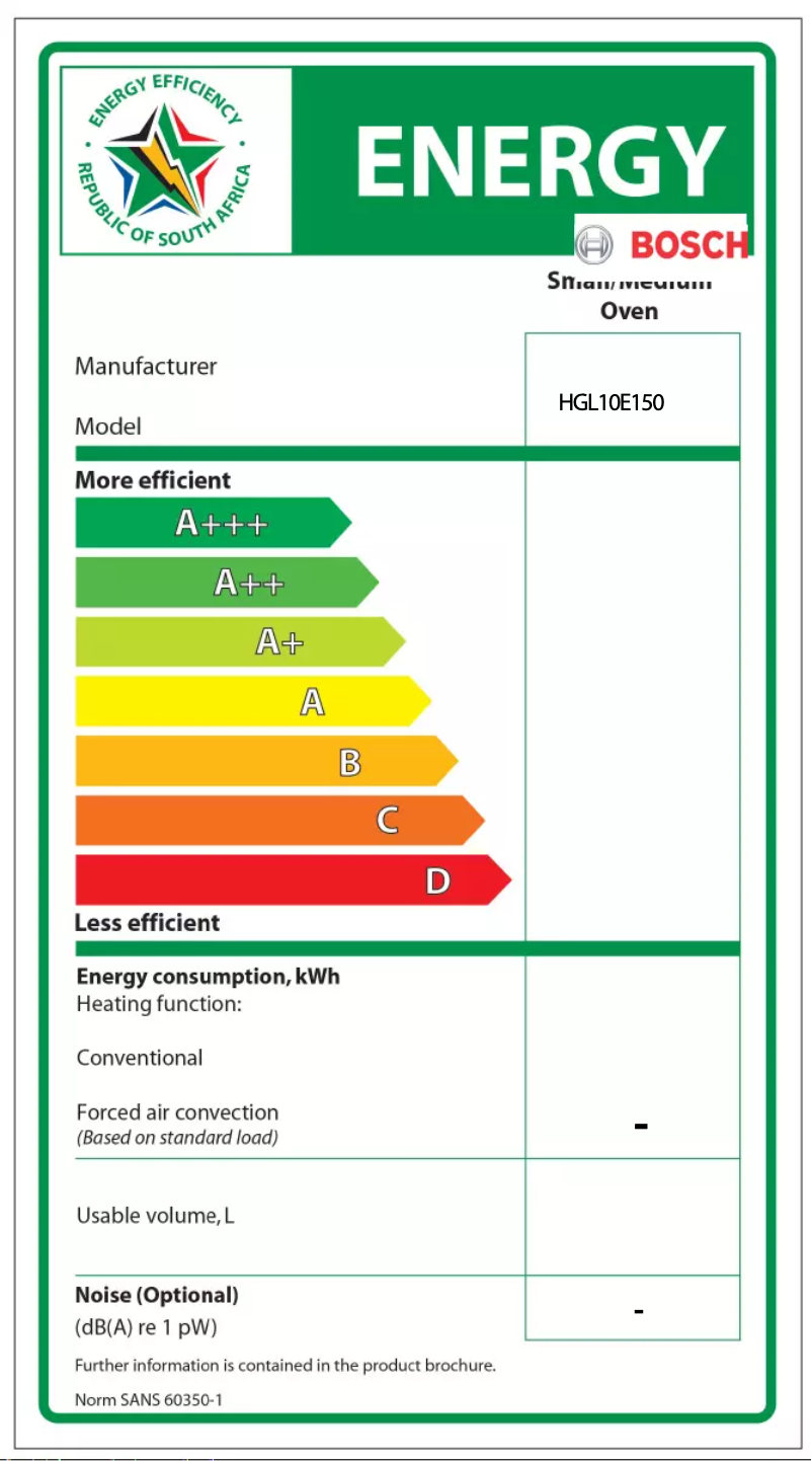 First page image of the manual for HGL10E150