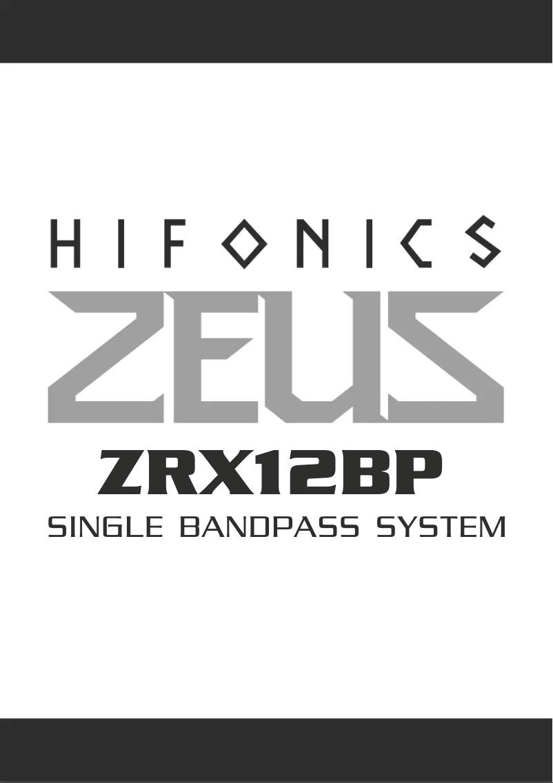 Image de la première page du manuel de l'appareil Zeus ZRX12BP