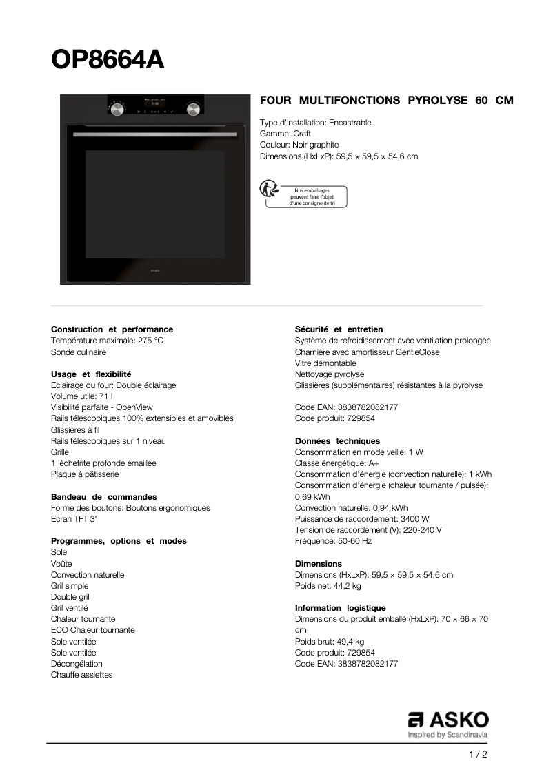 Image de la première page du manuel de l'appareil OP8664A