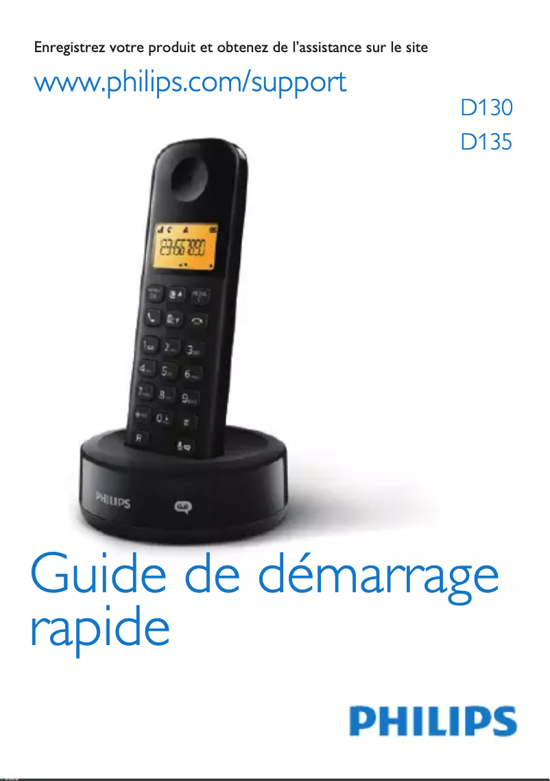 Page 1 of the manual Quick Start Guide Philips D1351B