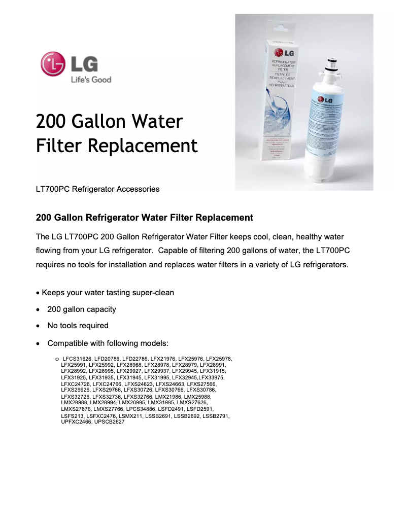 Página 1 del manual Manual de instrucciones LG LT700PC