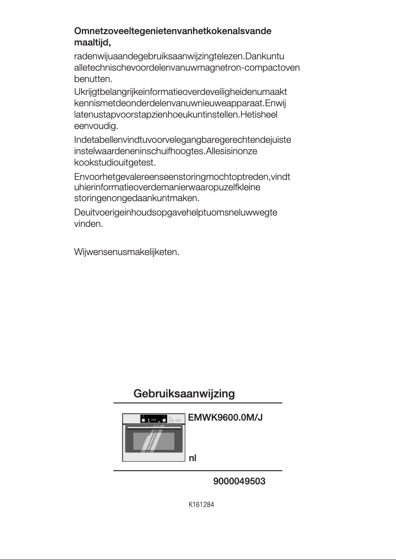 Page 1 de la notice Manuel utilisateur Küppersbusch EMWK 9600.0